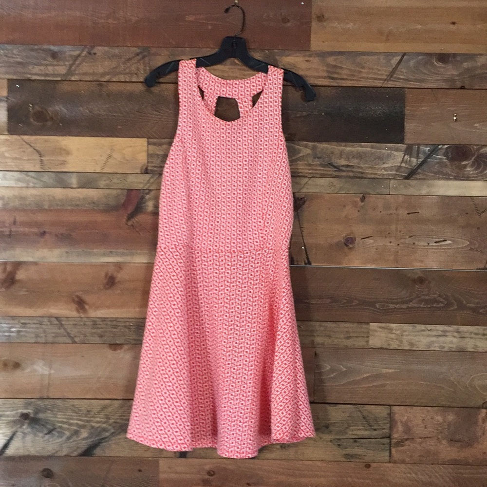 Flirty bright orange & white print summer dress
